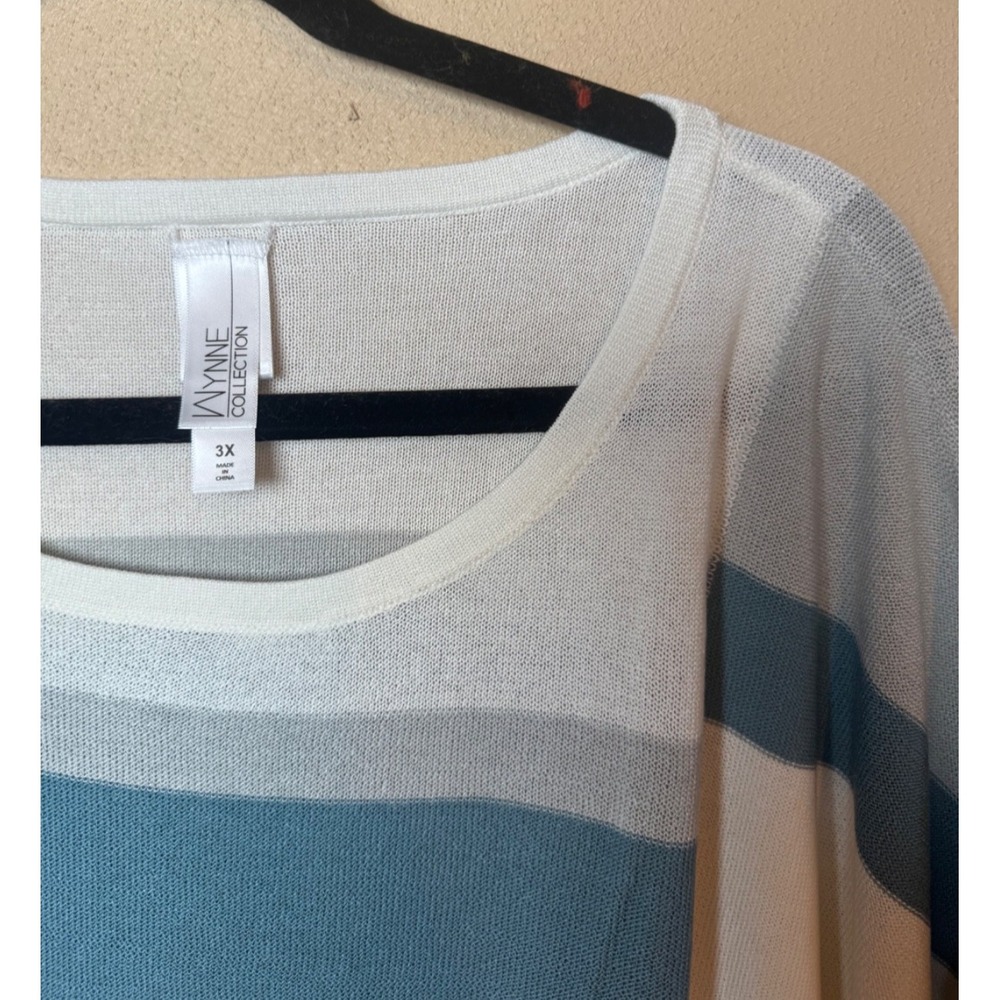 NEW | Wynne Collection Intarsia Sweater Sea Blue | 3X